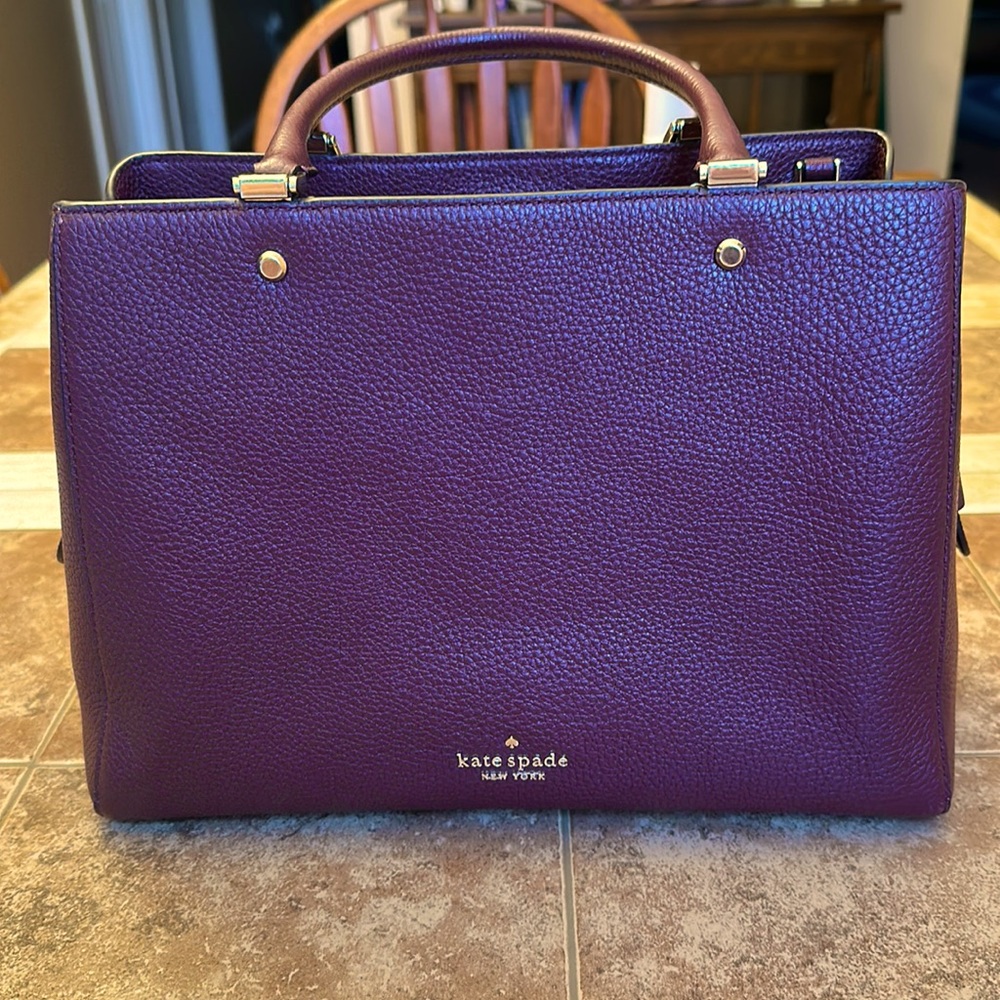 Gently used Kate Spade Leila satchel in a deep berry.